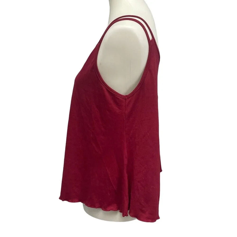 Shein Curve Womens 1X Double Strap Flowy Deep V Sleeveless Tank Top Blouse